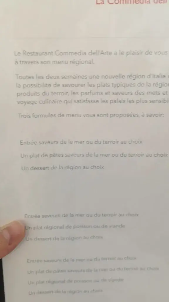 Menu_La Commedia Dell'arte S.a R.l._Strassen_image_1