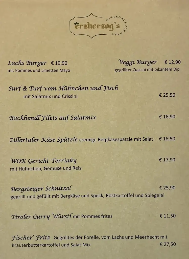 Menu_Erzherzog Zur Gass / Restaurant & Apartement_Uderns_image_2