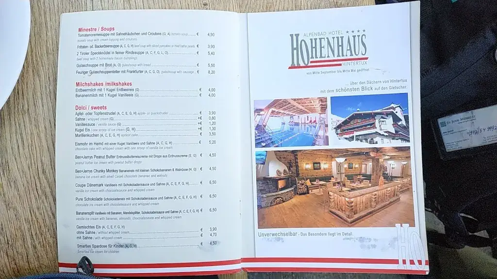Menu_Hohenhaus Tenne Hintertux, Zillertal/Tirol_Tux_immagine_3