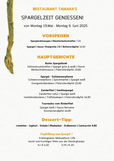 Menu_Tamaras Restaurant Edelbrände & Apartment_Bodensdorf_image_1