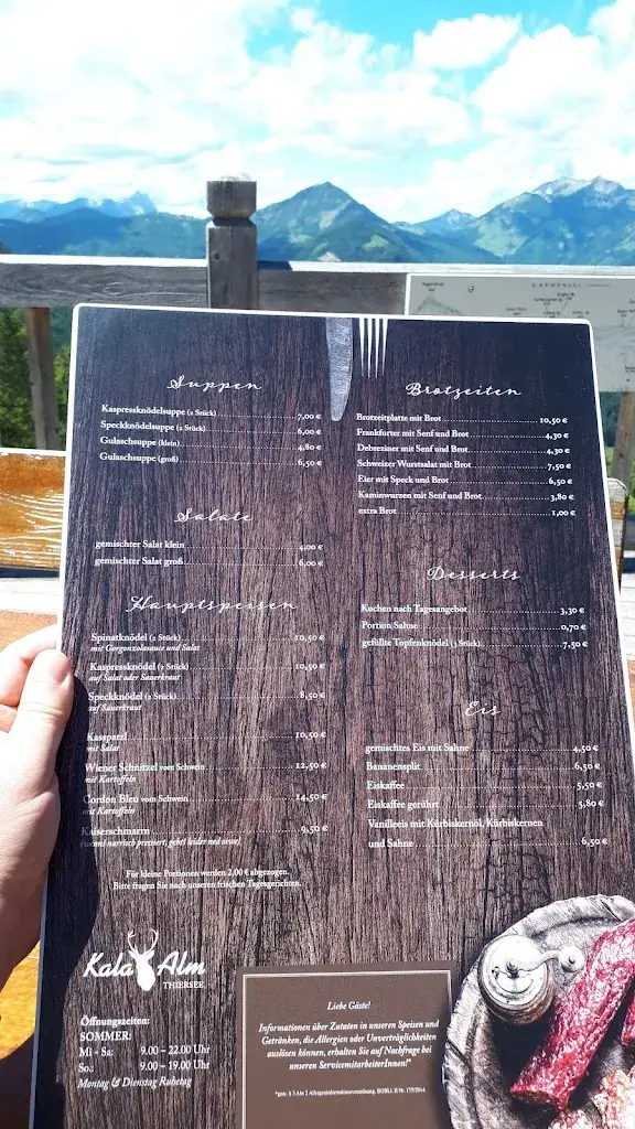 Menu_Kala Alm_Vorderthiersee_immagine_1