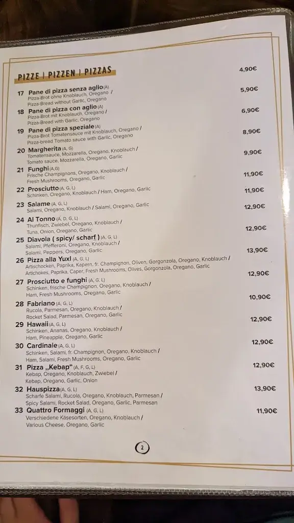 Menu_Pizzeria La Strada_Walchsee_immagine_4
