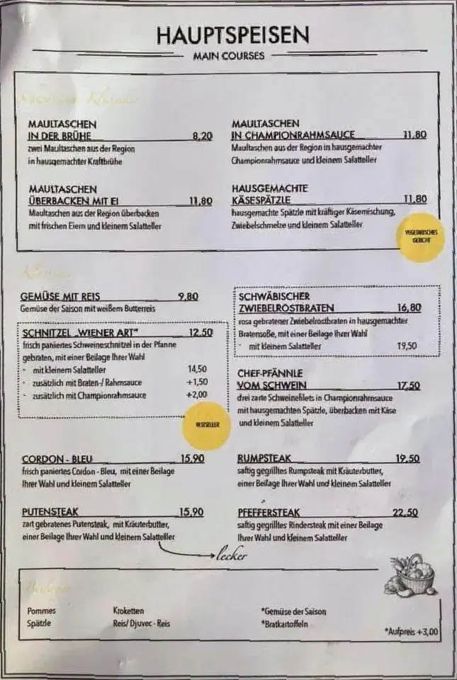 Menu_Sportgaststätte Zum SEPP_Weissach_image_1