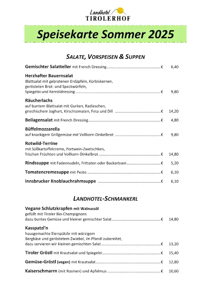 Menu_Restaurant im Landhotel Tirolerhof_Wildschönau_image_2