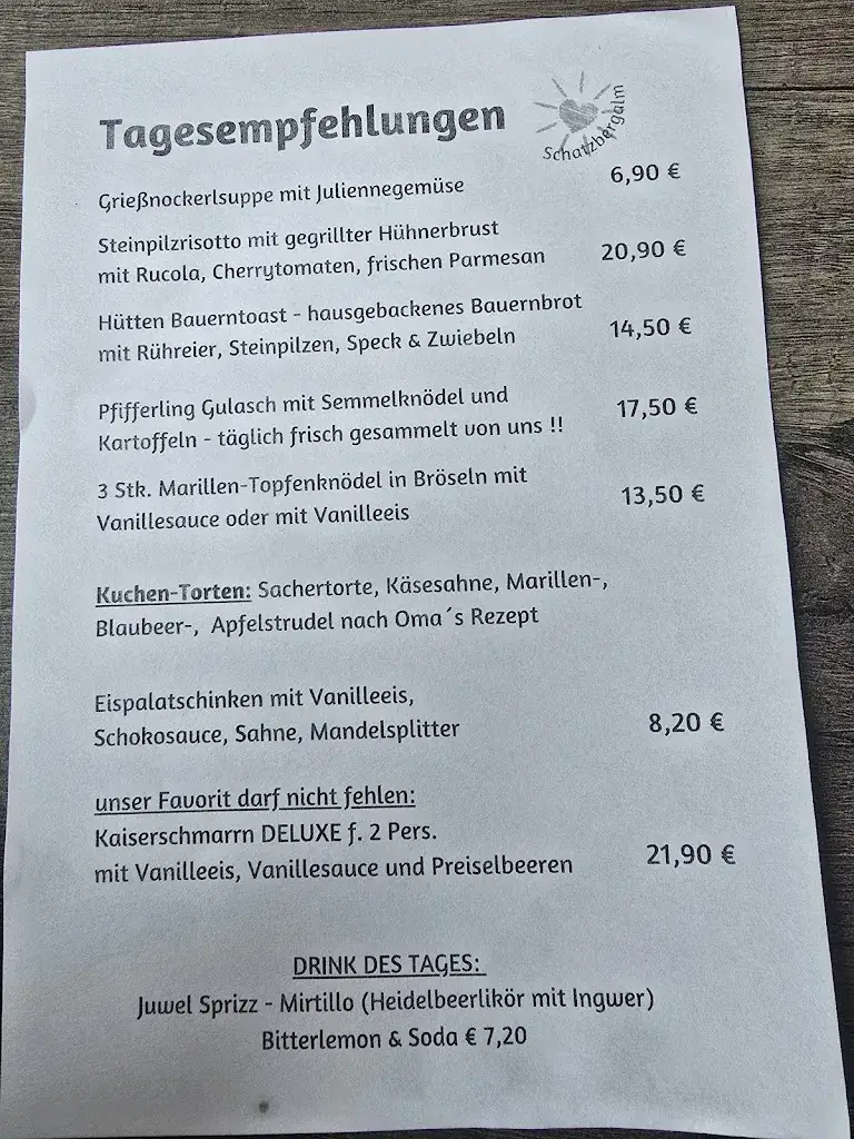 Menu_Berggasthof Schatzbergalm_Wildschönau_imagen_3