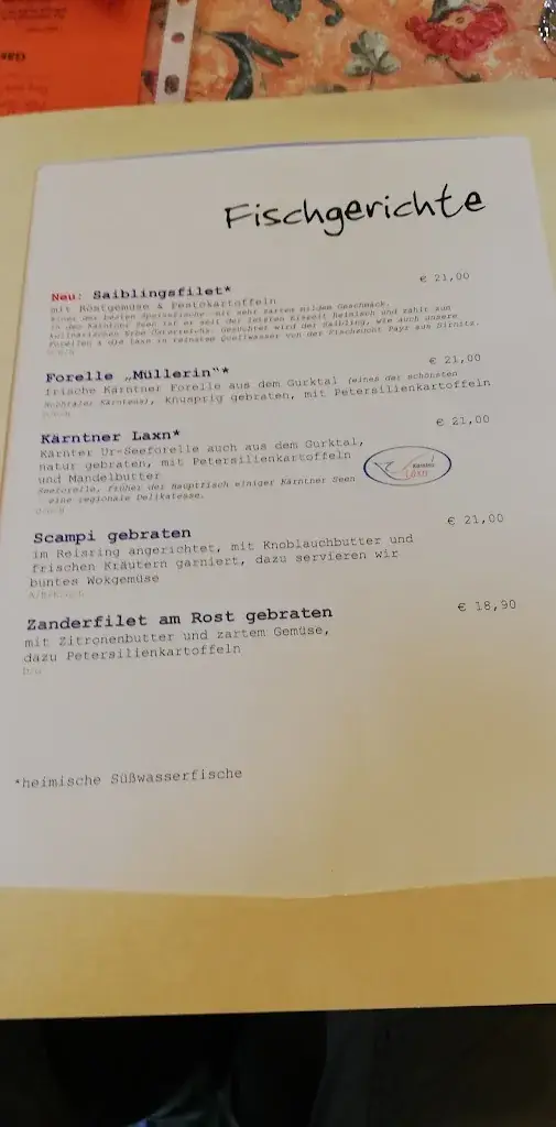 Menu_Restaurant Anderwald im Uferwald am Faaker See_Faak am See_image_1