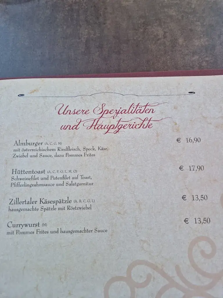 Menu_Almgasthaus Zellberg Stüberl_Zellberg_image_1