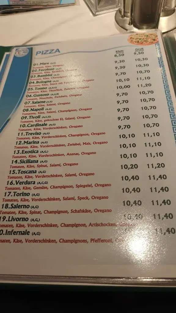 Menu_Pizzaria Marine di Massa Restaurant_Ampflwang_immagine_2