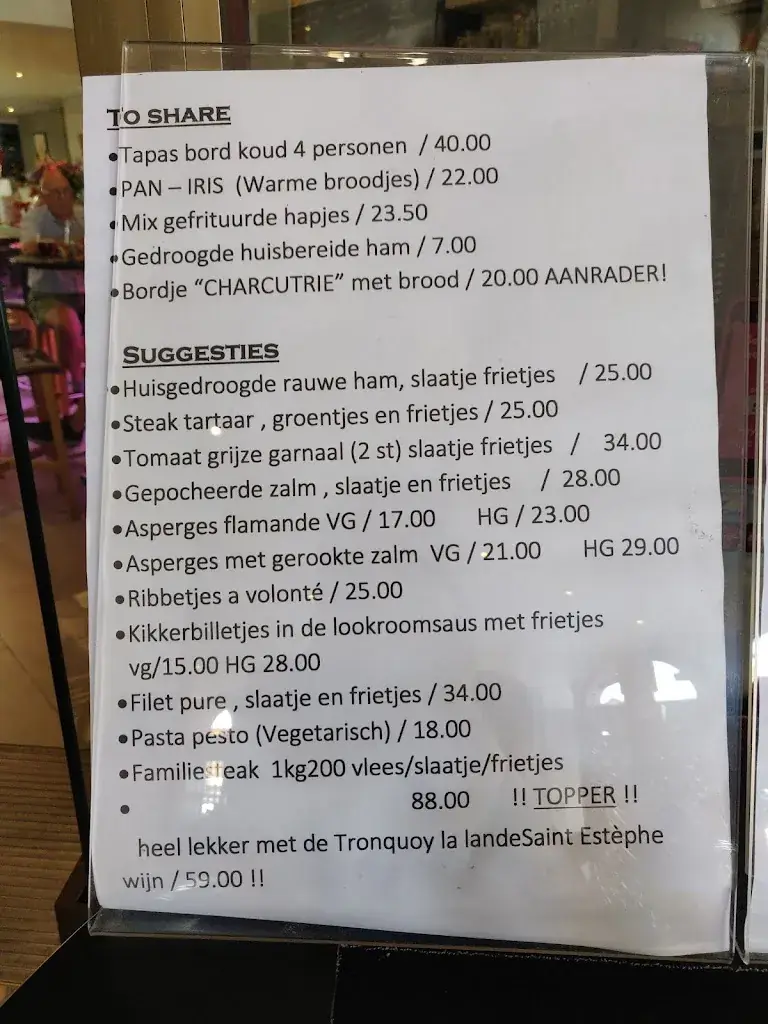 Menu_Bistro Iris_Gavere_image_1