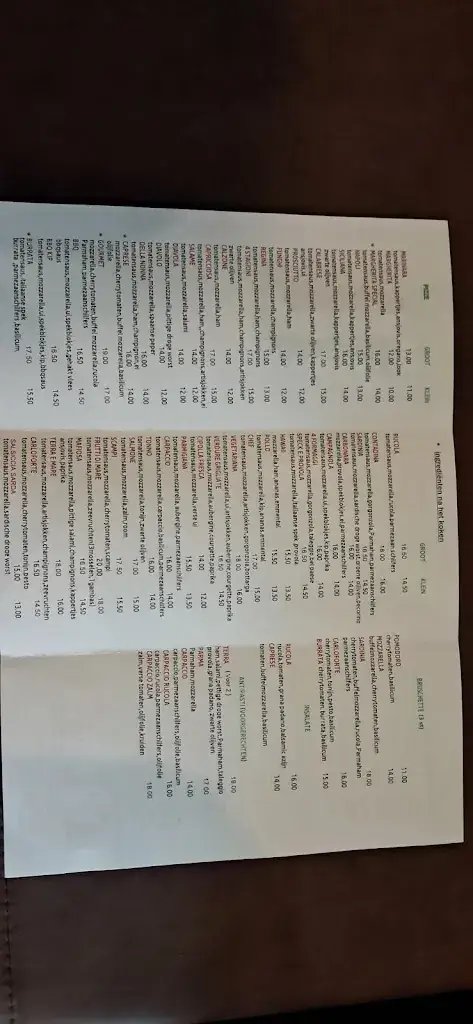 Menu_Pizzeria Sardinia_Eeklo_imagen_1