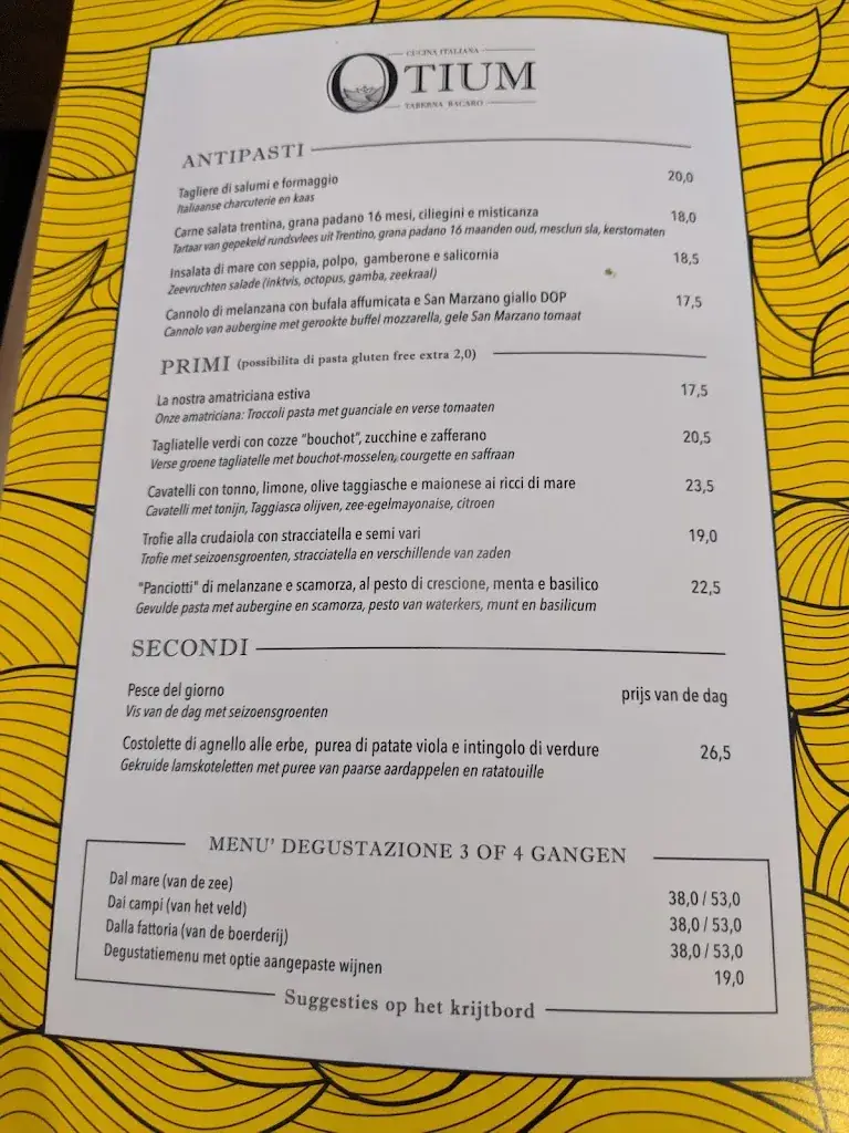 Menu_Otium Cucina Italiana Restaurant_Gent_image_1