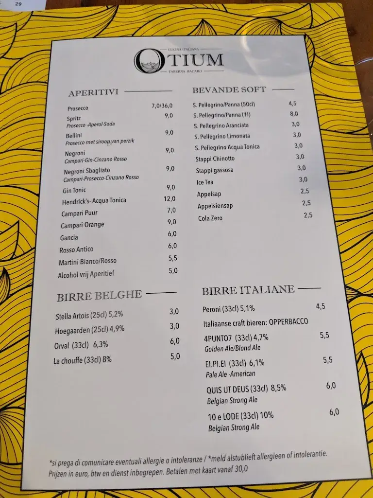 Menu_Otium Cucina Italiana Restaurant_Gent_image_3