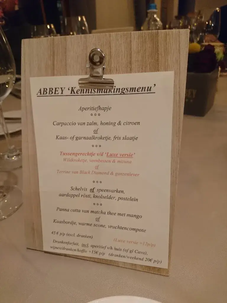 Menu_Hotel Abbey / 't Wit Paard (Restaurant)_Grimbergen_image_1