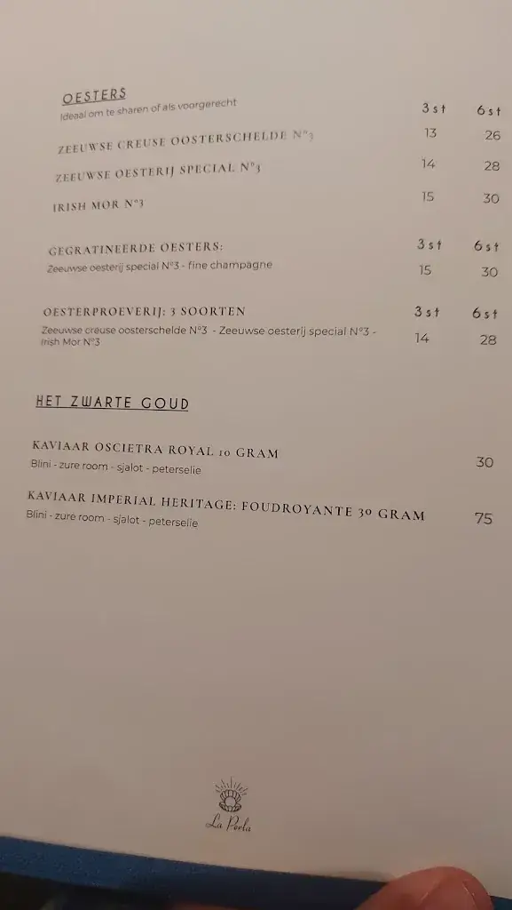Menu_La Perla - Seafood_Aalst_image_1