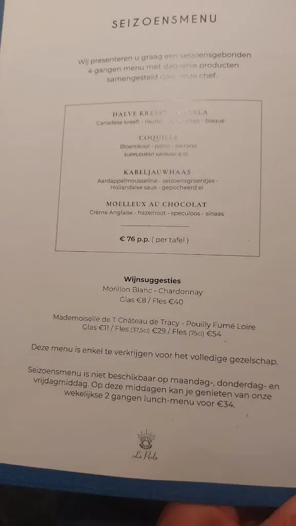 Menu_La Perla - Seafood_Aalst_image_4