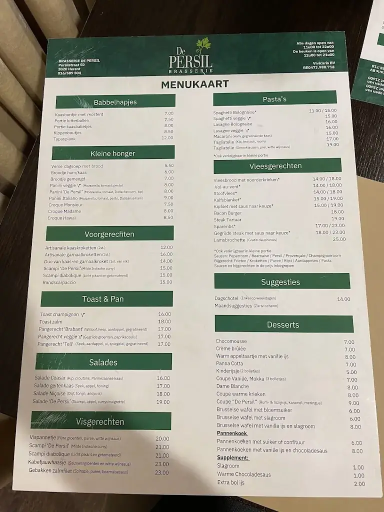 Menu_Brasserie DE PERSIL_Herent_imagen_2