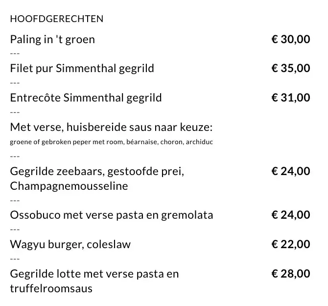 Menu_Brasserie Blomme_Aalst_imagen_2