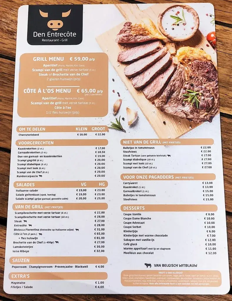 Menu_Restaurant-grill Den Entrecôte_Herzele_image_1