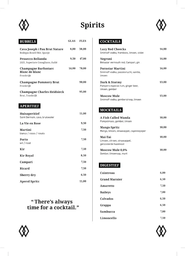 Menu_Bistro Le Paige_Herentals_image_1