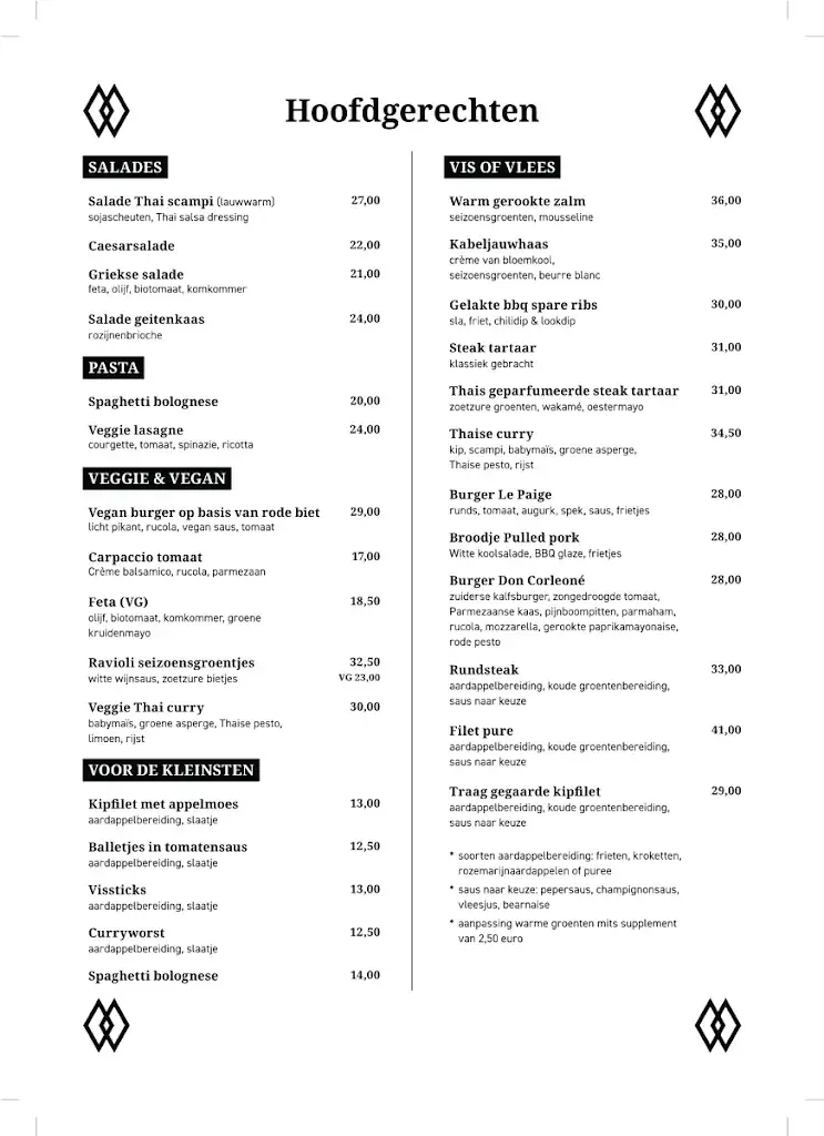 Menu_Bistro Le Paige_Herentals_image_3