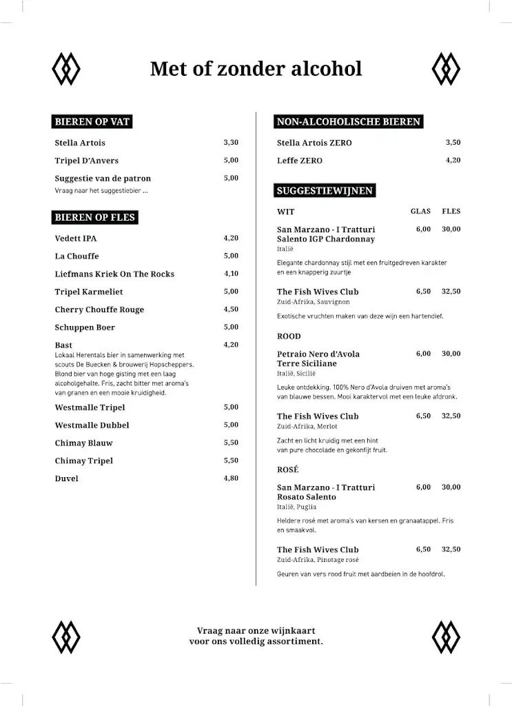 Menu_Bistro Le Paige_Herentals_image_4
