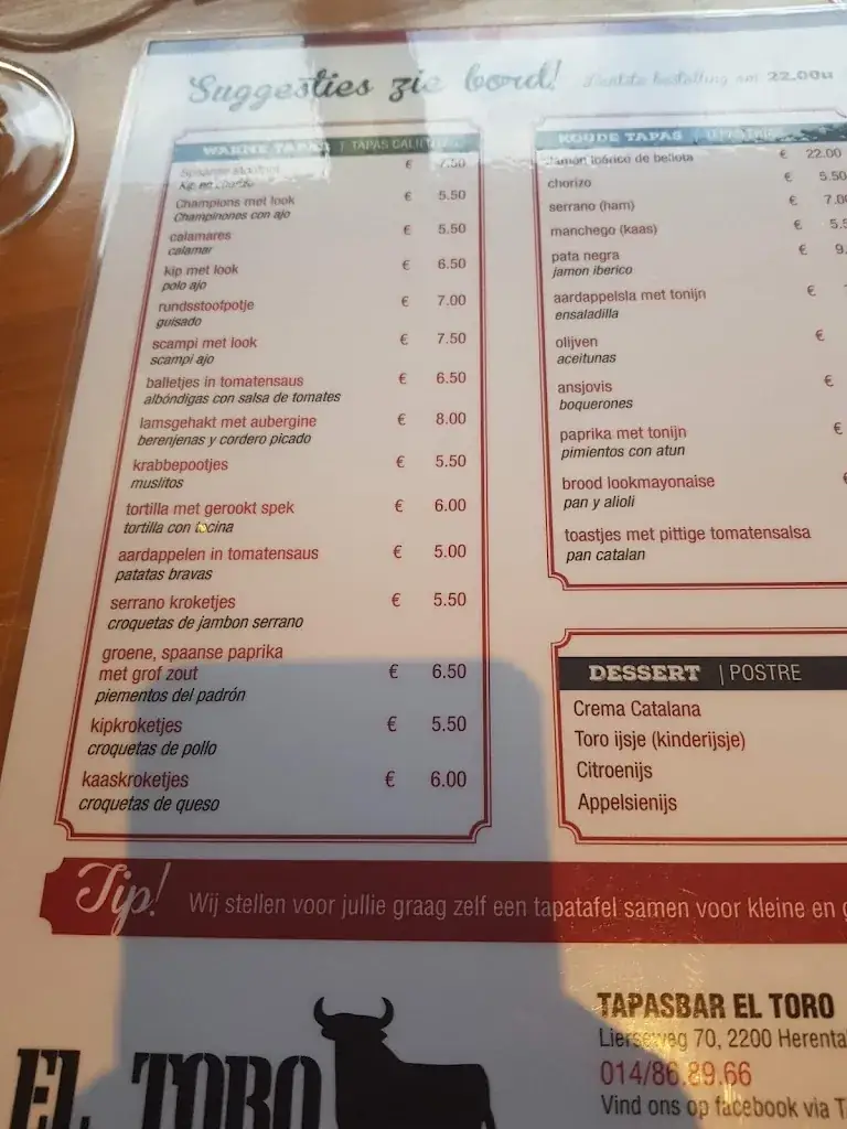 Menü_El Toro_Herentals_Bild_3