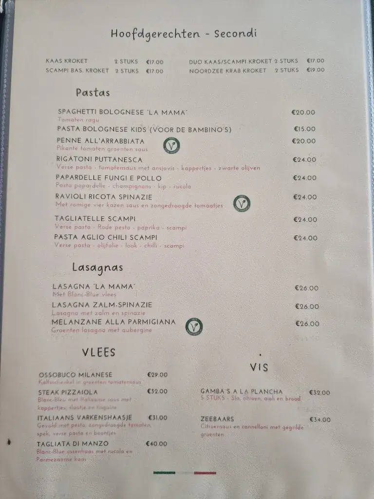 Menü_Trattoria La MaMa_Herentals_Bild_1