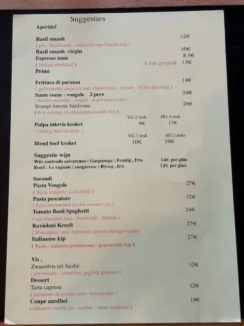 Menü_Trattoria La MaMa_Herentals_Bild_3