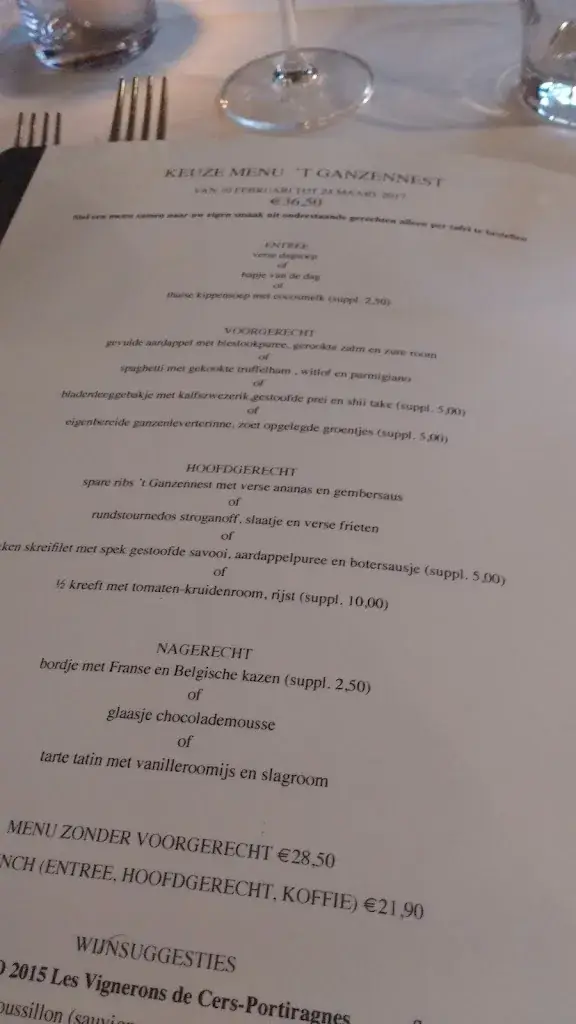 Menü_The Goose Nest_Herentals_Bild_1