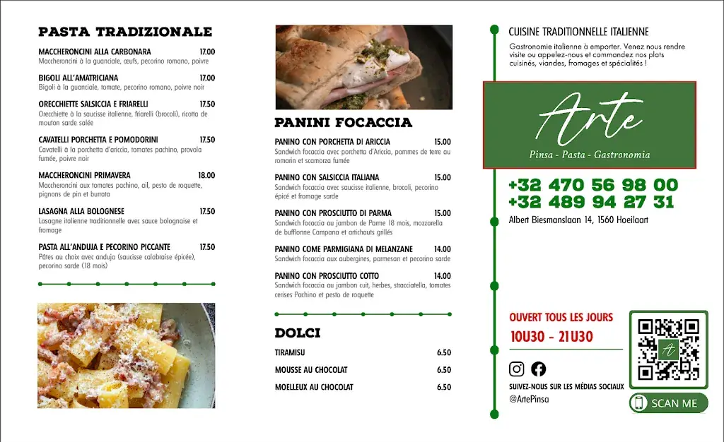 Menu_Arte Pinsa - Pasta - Gastronomia_Hoeilaart_image_3