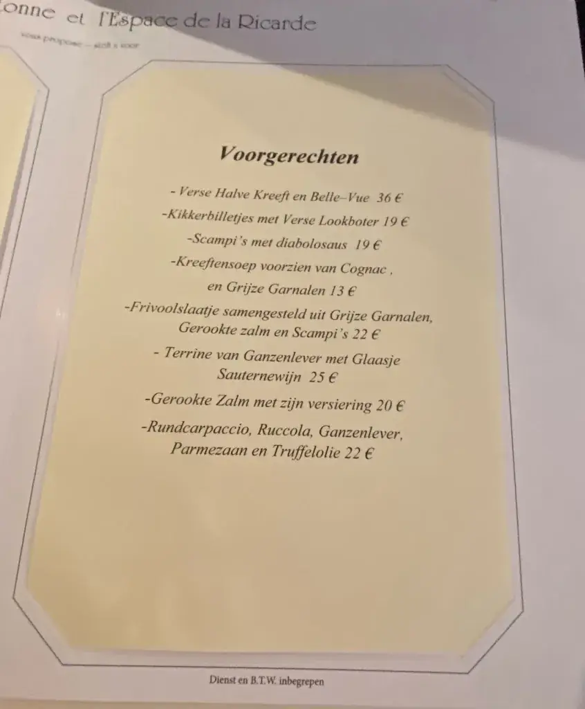 Menü_L'Auberge Bretonne_Overijse_Bild_3