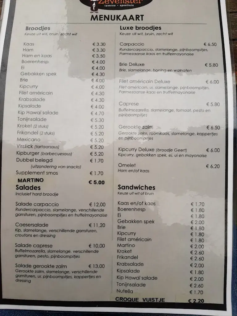 Menu_De Zevenster 'Bij De Paters'_Hoogstraten_image_1