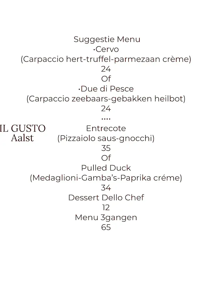 Menu_Il Gusto Ristorante_Aalst_image_2