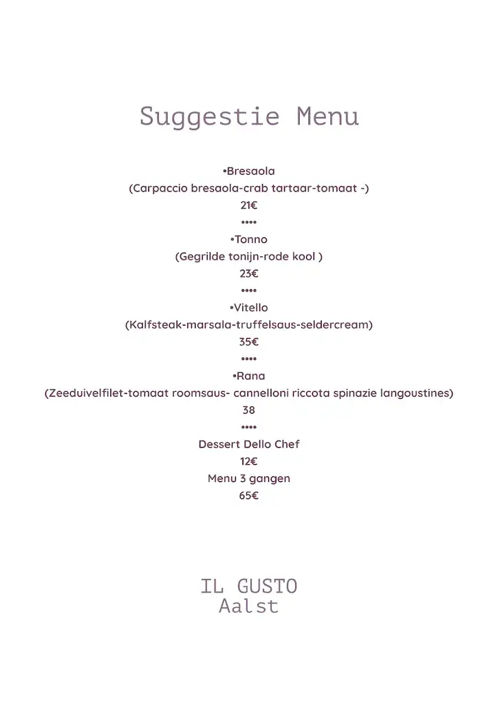 Menu_Il Gusto Ristorante_Aalst_image_4