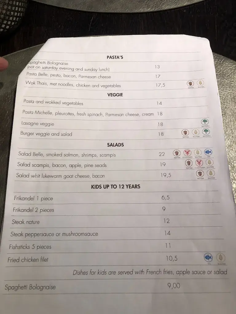 Menü_Bistro Belle Restaurant Lounge_Izegem_Bild_1