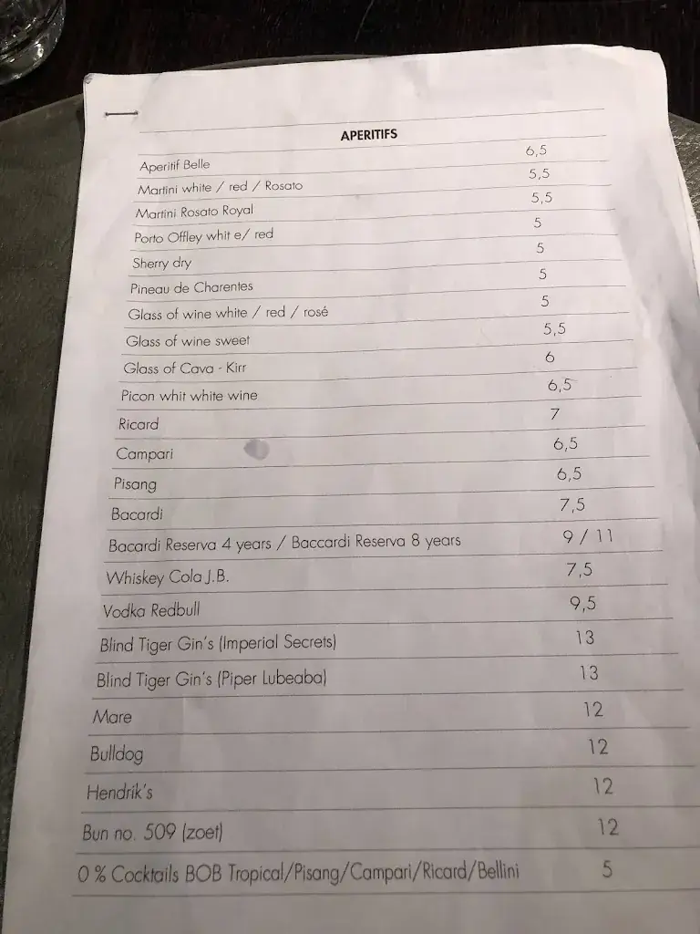 Menü_Bistro Belle Restaurant Lounge_Izegem_Bild_3