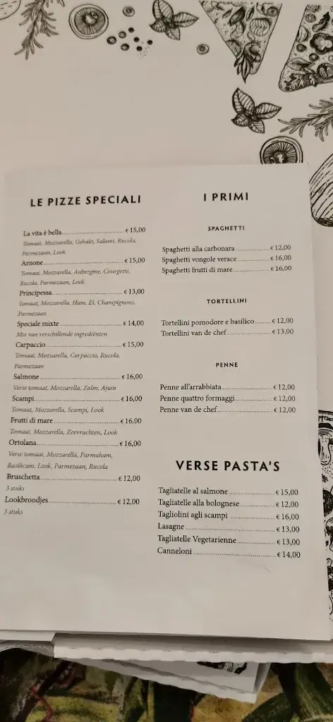 Menu_Ristorante Pizzeria La Vita è bella_Izegem_image_1