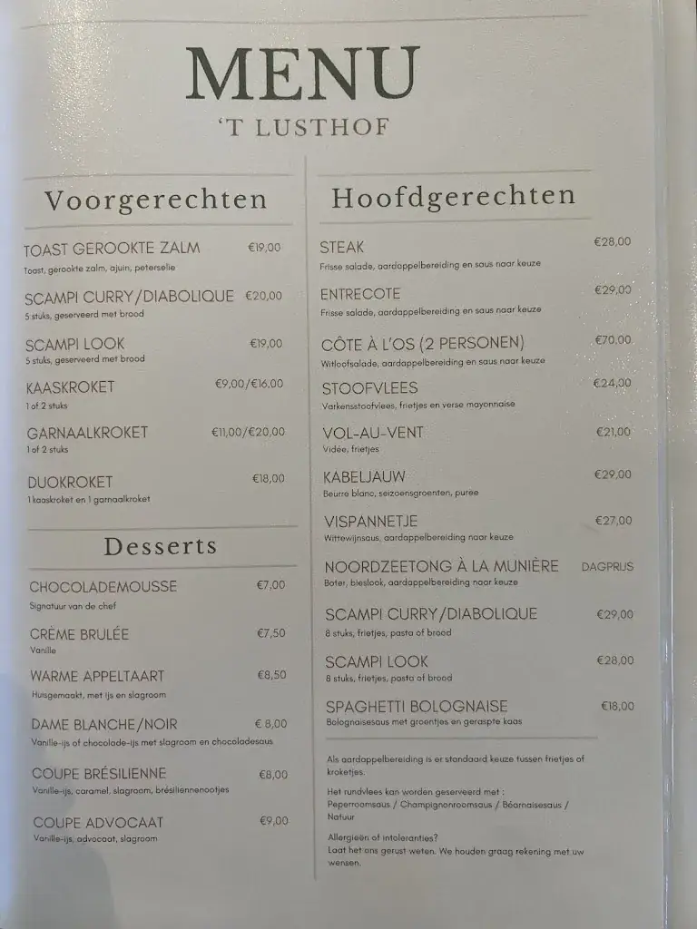 Menü_Restaurant 't Lusthof_Tielt_Bild_1