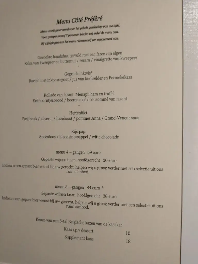 Menu_Côté Préféré_Jabbeke_imagen_4
