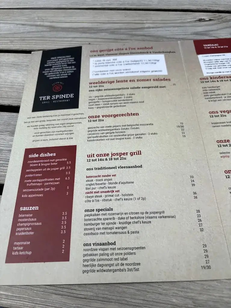 Menü_Ter Spinde Estaminet_Jabbeke_Bild_2