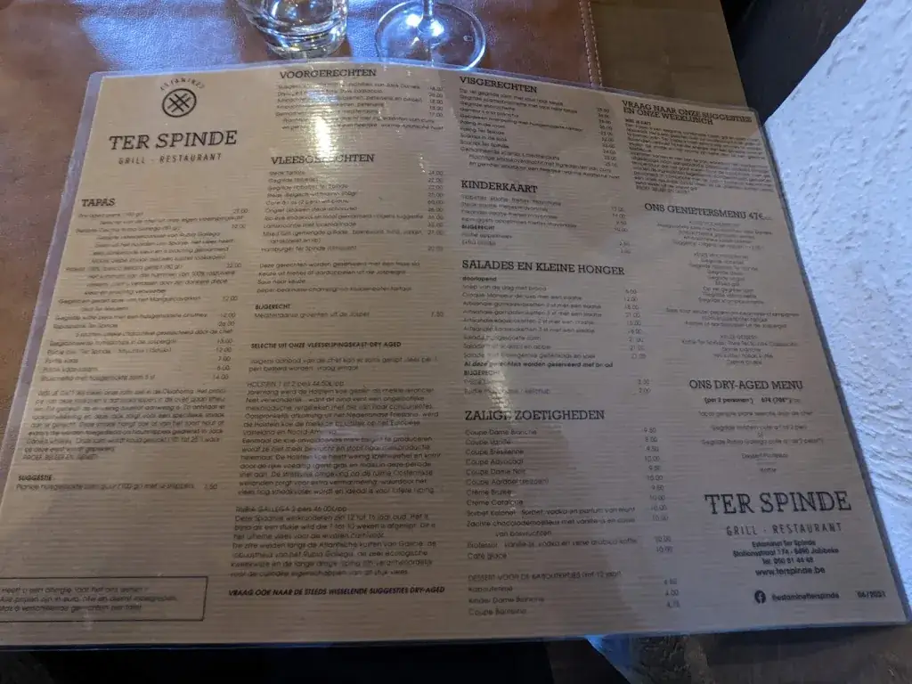 Menü_Ter Spinde Estaminet_Jabbeke_Bild_4