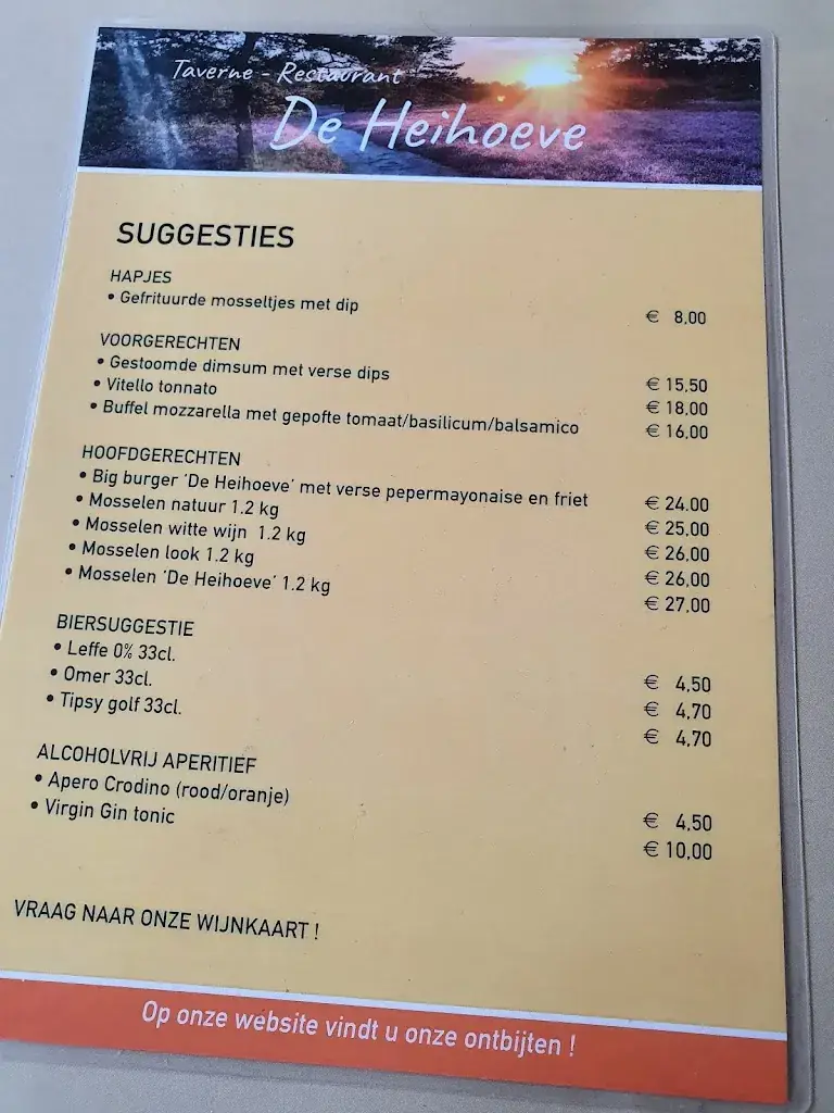 Menü_Restaurant De Heihoeve_Kalmthout_Bild_2