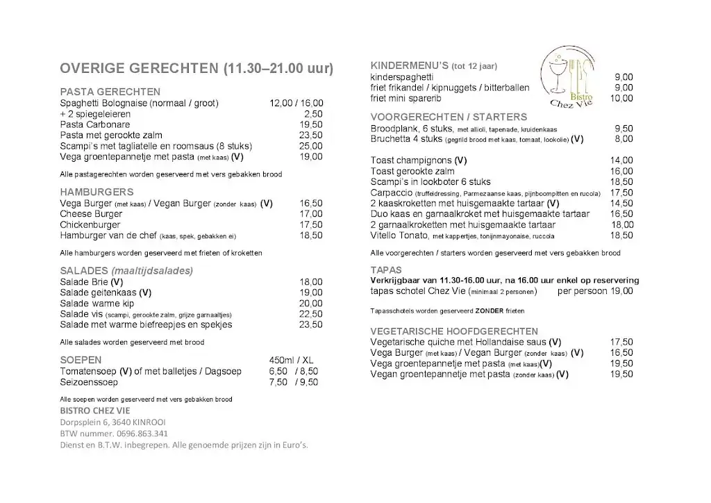 Menu_Bistro Chez Vie_Kinrooi_image_3
