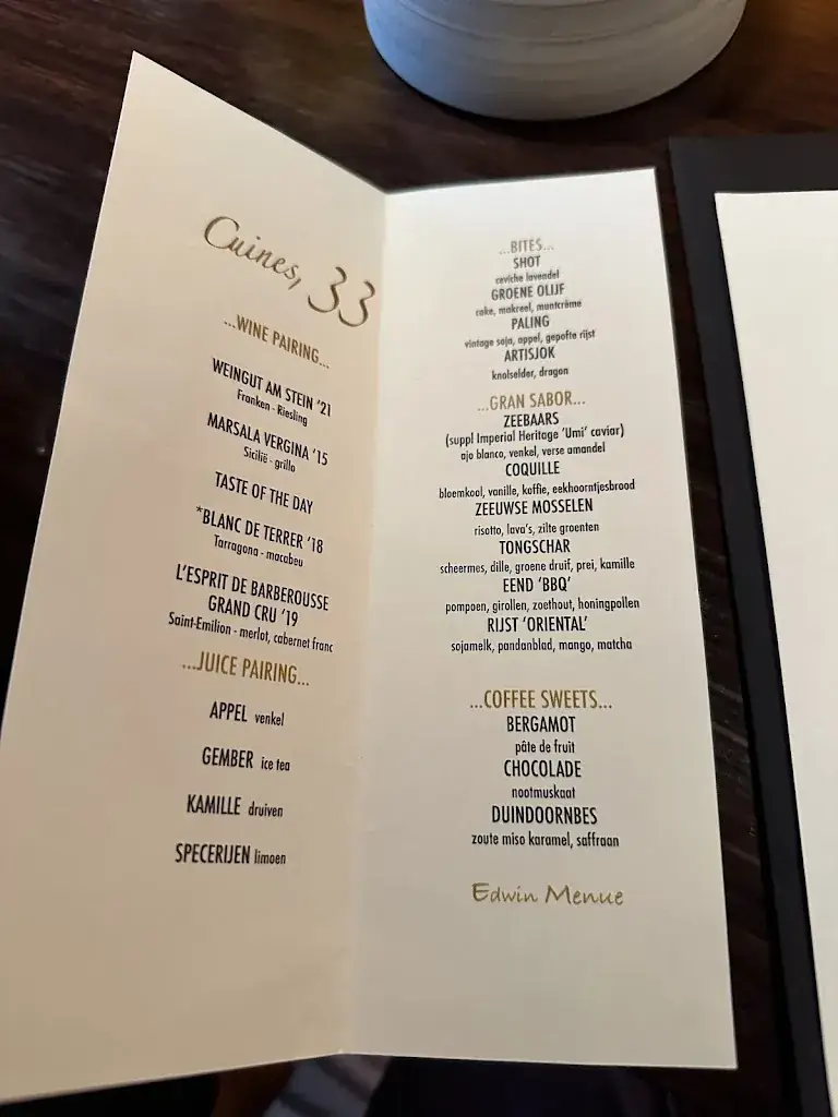 Menu_Cuines 33_Knokke-Heist_image_1