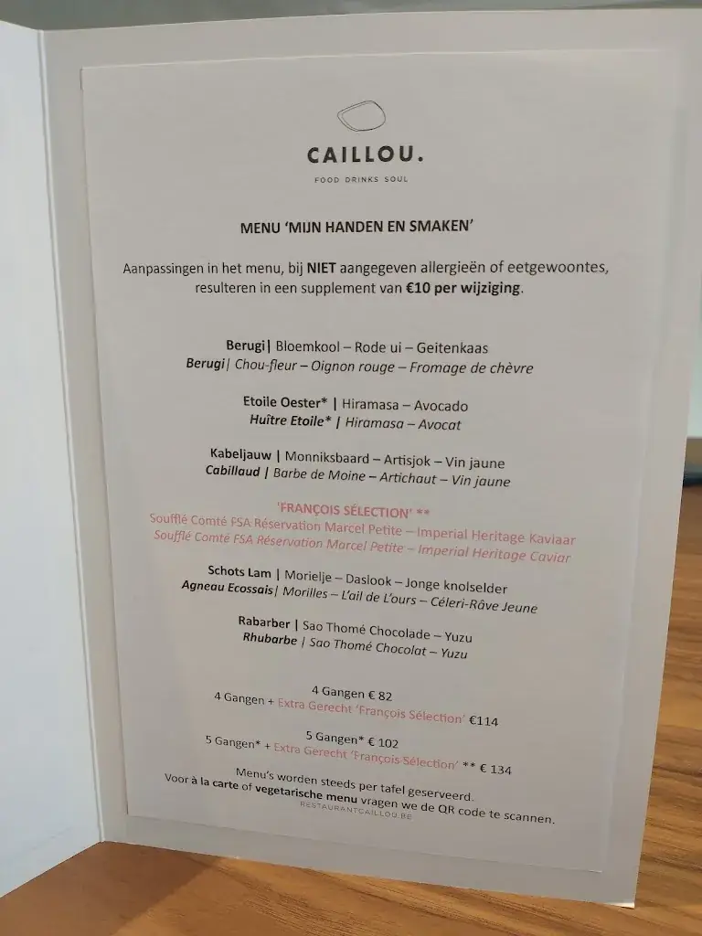 Menu_Restaurant Caillou._Knokke-Heist_image_2