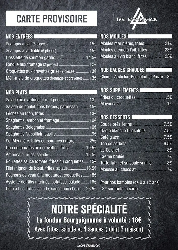 Menu_Brasserie The Experience_Wezembeek-Oppem_image_1