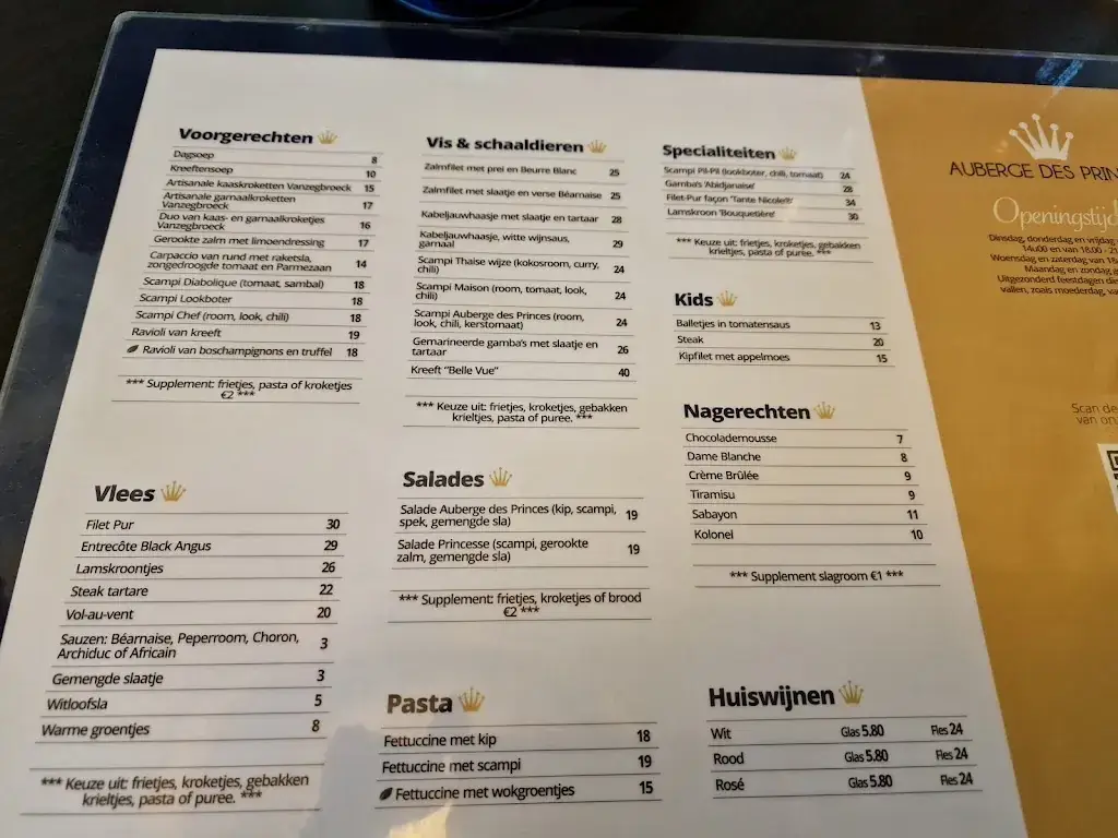 Menu_Auberge Des Princes_Kortenberg_image_4