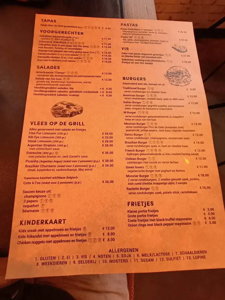 Menü_M Steaks & Burgers House_Kortrijk_Bild_1