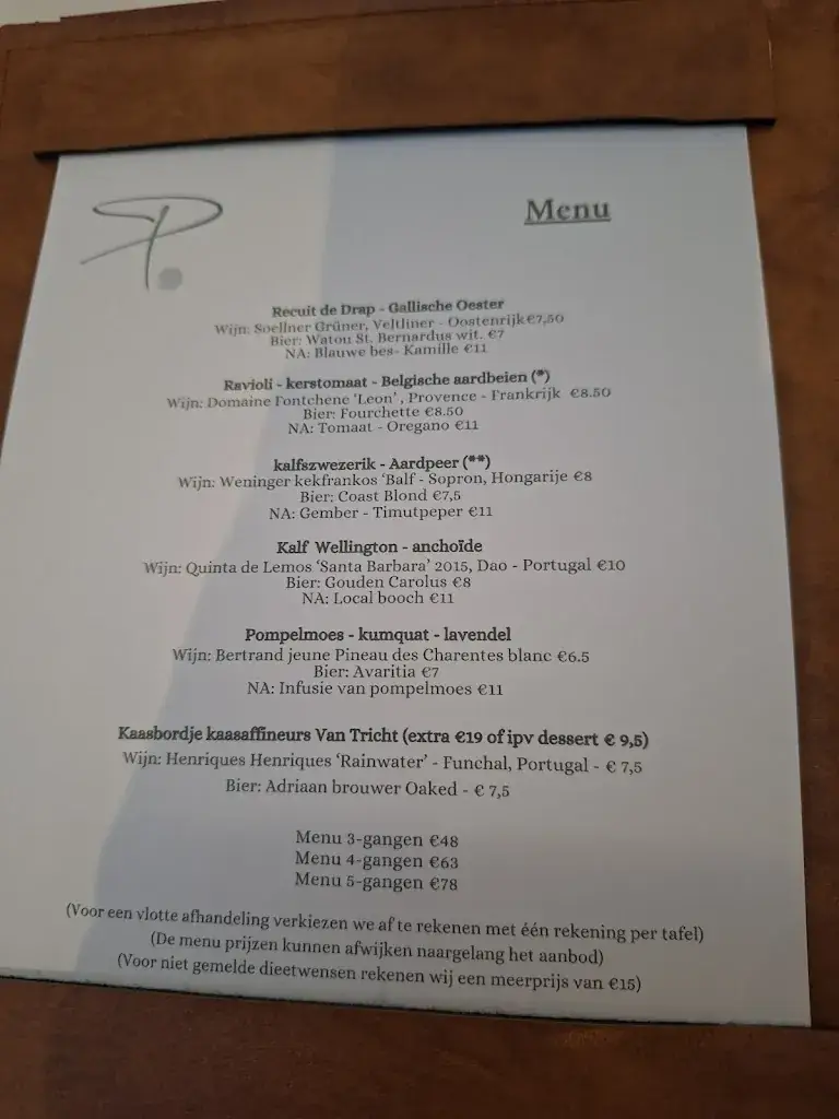 Menü_Restaurant Pauline_Kortrijk_Bild_2