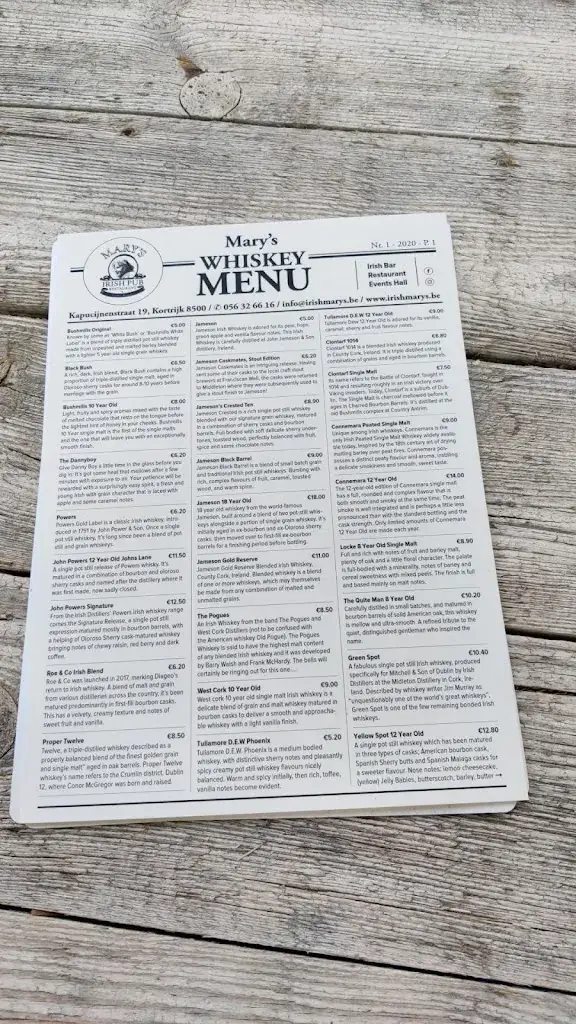 Menü_Irish Mary's Kortrijk_Kortrijk_Bild_2